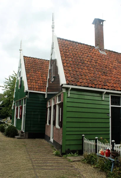 Vue Classique Sur Ville Hollandaise Été Aux Pays Bas Maisons — Photo