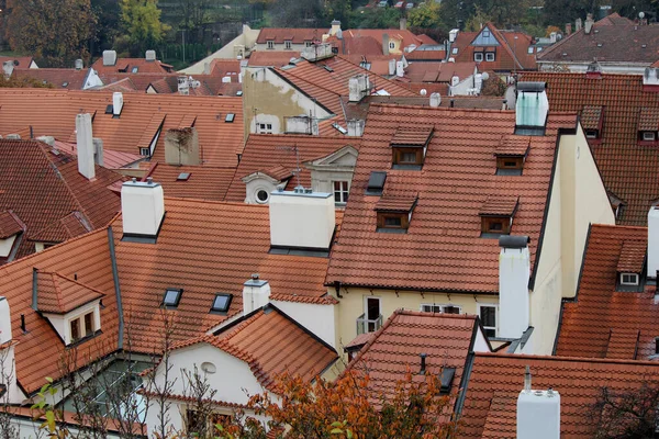 Roofs of the old town. Europe cityscape. Classic European architecture. Houses close up photo.