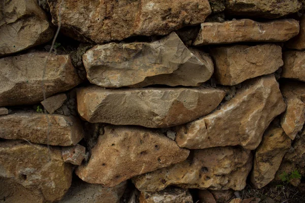 Wandstructuur Close Foto Muur Gemaakt Van Grote Stenen Witte Stenen — Stockfoto