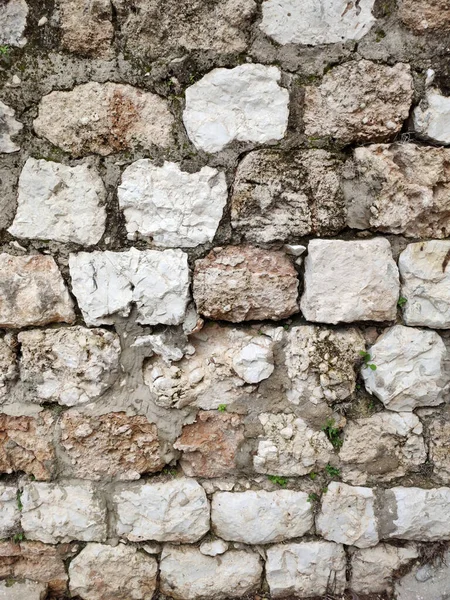 Wall Texture Close Photo Wall Made Big Stones White Stone — Stock Photo, Image