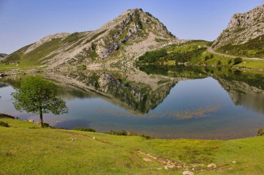 Covadonga gölleri, Picos de europa, doğal park, Asturias.