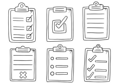 Elle çizilmiş Pano simgesi. Beyaz arkaplan vektöründe izole edilmiş web için panonun karalama çizimi