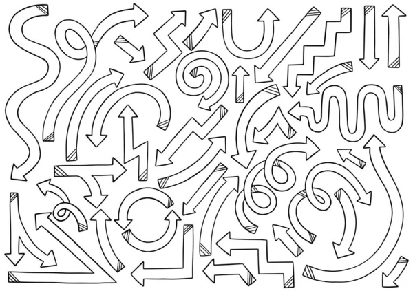 Руки Намальовані Елементи Дизайну Каракулі Рука Намальована Стрілками Рамками Кордонами — стоковий вектор