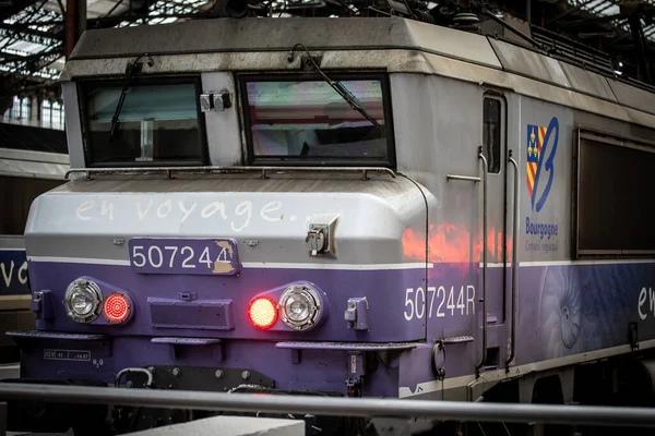 Locomotive Sur Quai Gare Lyon Paris — Photo