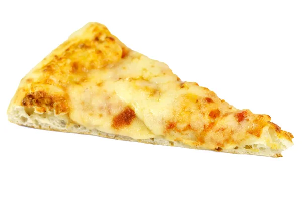Felie Pizza Fundal Alb — Fotografie, imagine de stoc