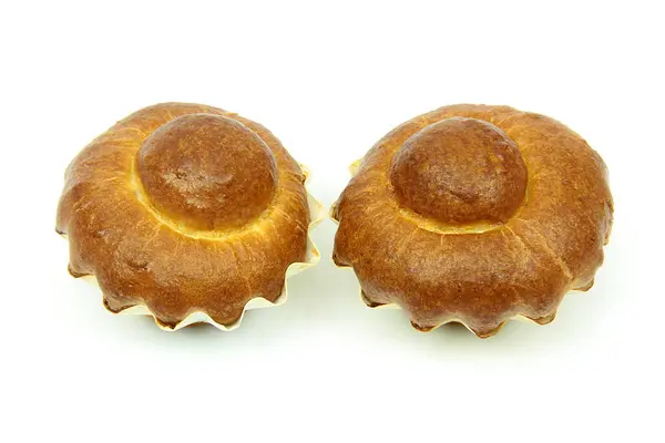 Small Individual Buns White Background — Stock Photo, Image