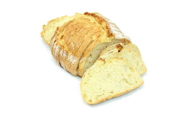 Brood Plakjes Een Witte Achtergrond — Stockfoto