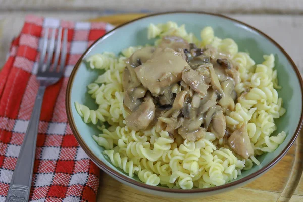 chicken cooked with mushrooms and fresh cream