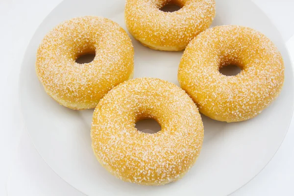 Varias Rosquillas Azúcar Plato — Foto de Stock