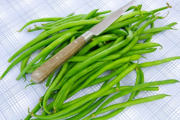 Haricot Vert Cru Sur Une Table — Photo