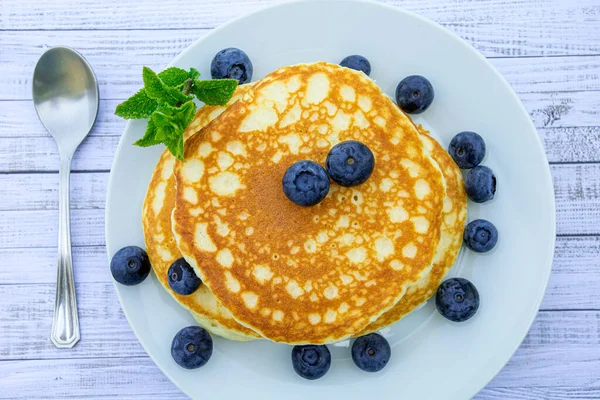 Blueberry Pancake Plate — Stock Photo, Image