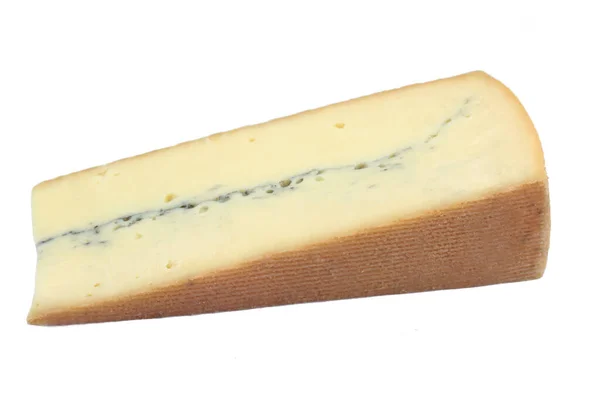Кусочки Сыра Морбье Белом Фоне — стоковое фото