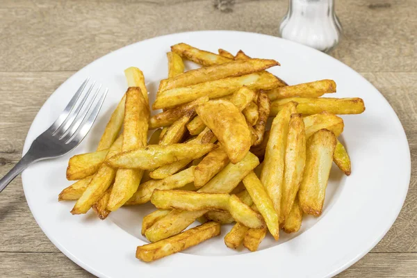 Prato Batatas Fritas Caseiras Uma Chapa — Fotografia de Stock