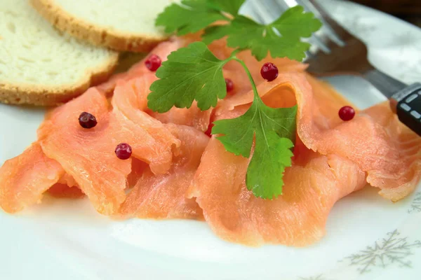 Smoked Salmon Plate Toast — Stock Photo, Image