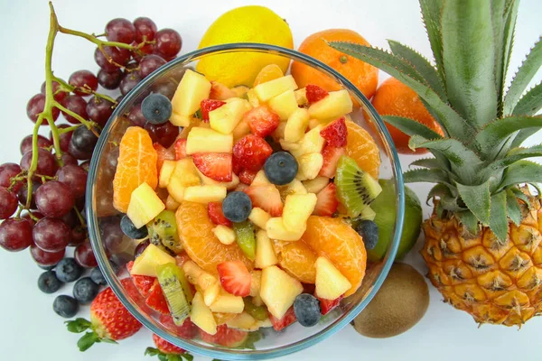 Salade Fruits Frais Dans Bol — Photo