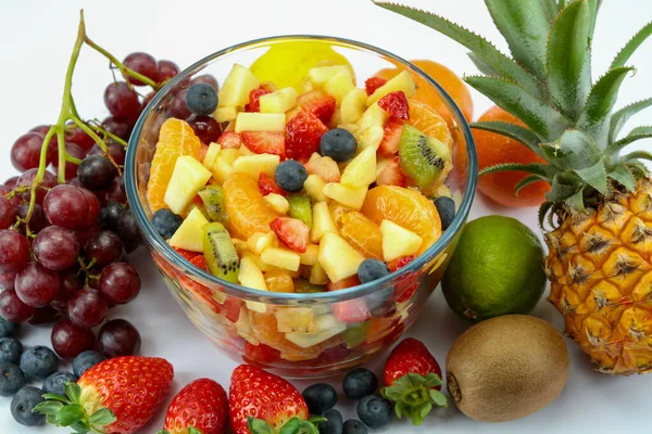 Salade Fruits Frais Dans Bol — Photo