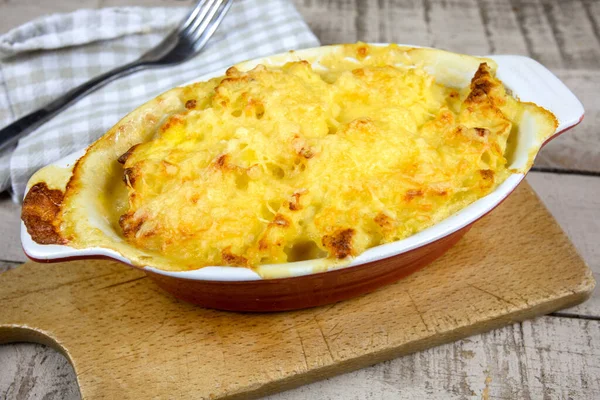 Ciasto Gratin Naczyniu — Zdjęcie stockowe