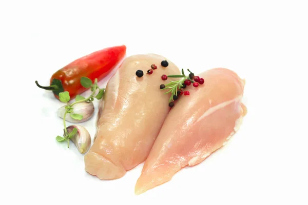 Raw Chicken Fillet White Background — Stock Photo, Image