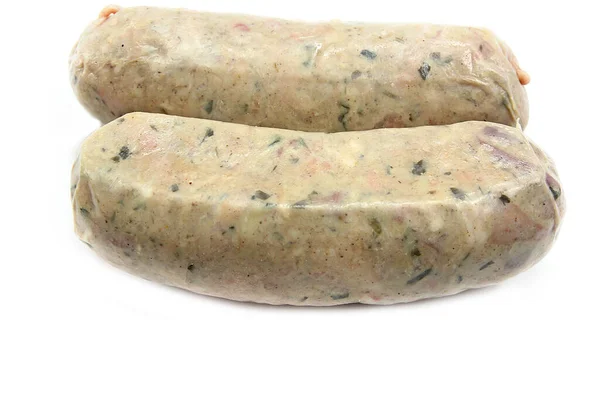 Rauwe Andouillette Een Witte Achtergrond — Stockfoto