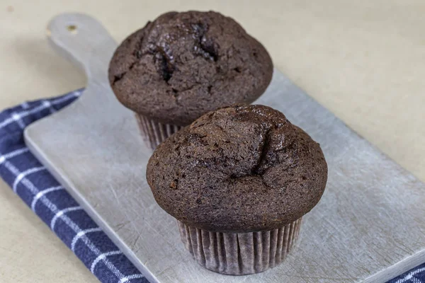 Muffin Chocolat Sur Une Table — Photo