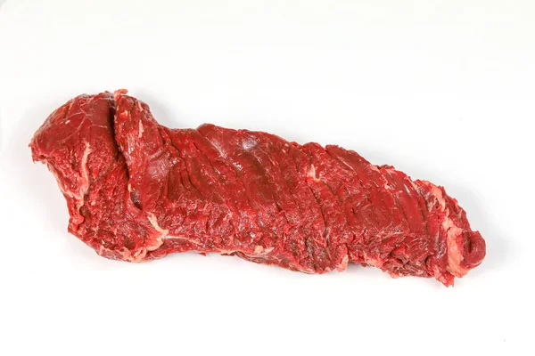 Rohes Rindfleisch Tab Auf Weißem Hintergrund — Stockfoto