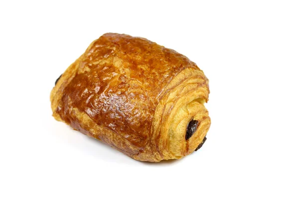 Pain Chocolat Sur Fond Blanc — Photo