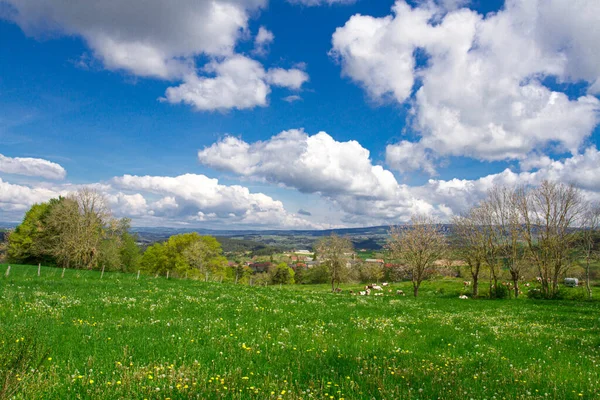 Paesaggio Campagna Soleggiato Francia — Foto Stock