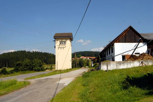 Elektrické Vedle Rozvodny Ulici Venkově — Stock fotografie