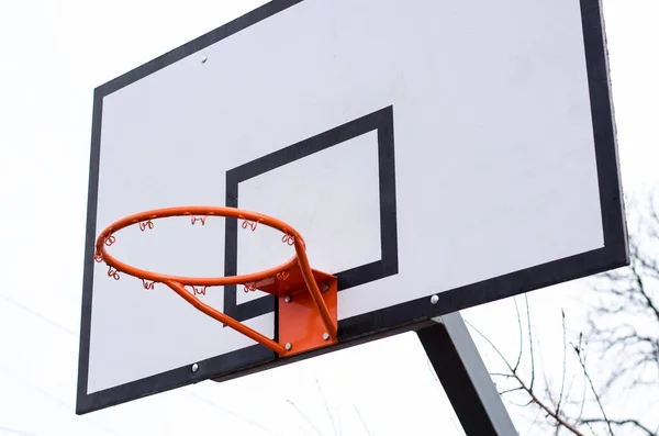 Basketball Backboard Ring Sky Background — Stock Photo, Image