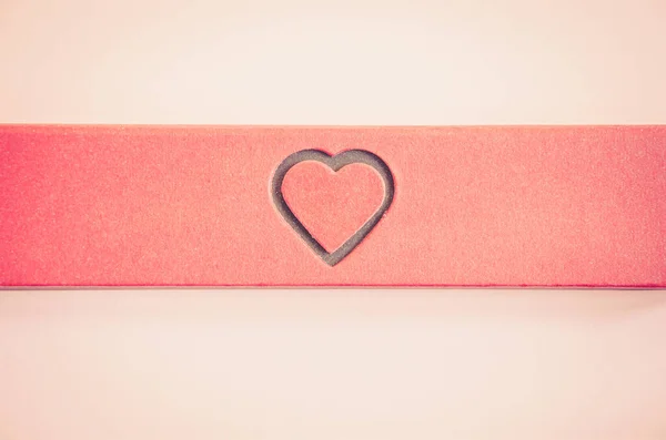 Gift Box Heart Pink Background — Stock Photo, Image