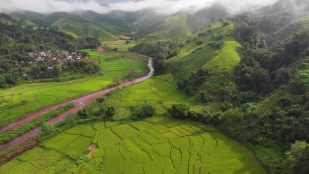 Drone Lentamente Voando Para Frente Acima Ângulo Tiro Longo Canal — Vídeo de Stock