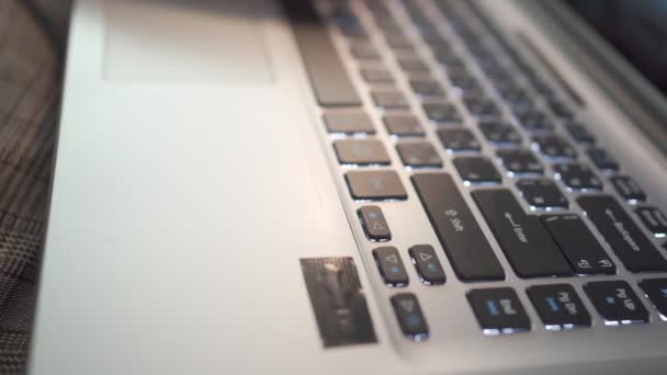 Female Office Worker Hands Typing Laptop Keyboard Hands Touch Typing — Stock Video