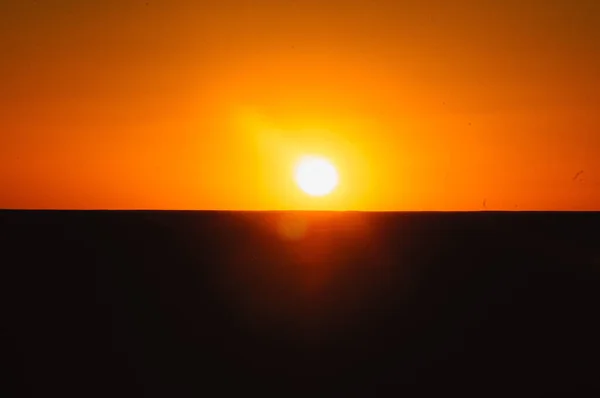 Vista Pôr Sol Deserto Saara — Fotografia de Stock