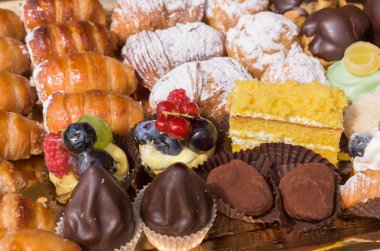 tipik İtalyan hamur işleri yakın çekim