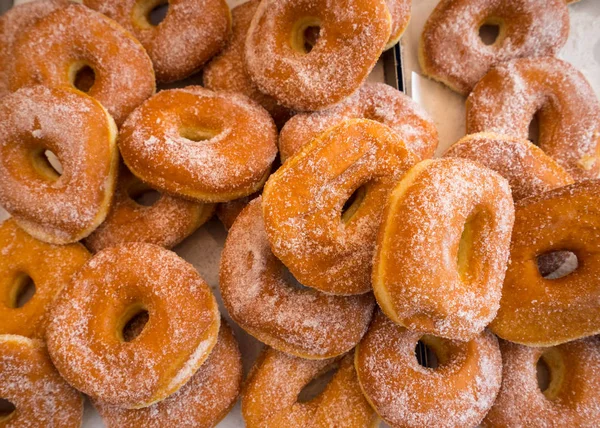 Delicious doughnuts with icing sugar