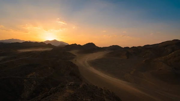 Nádherné Egyptské poušti při západu slunce — Stock fotografie