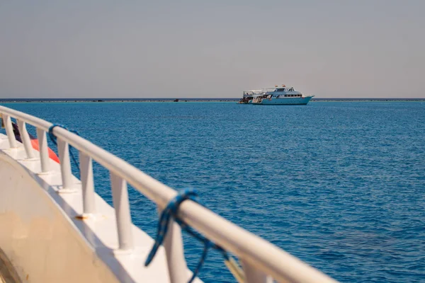 Tourists boat anchored in red sea Royalty Free Stock Images