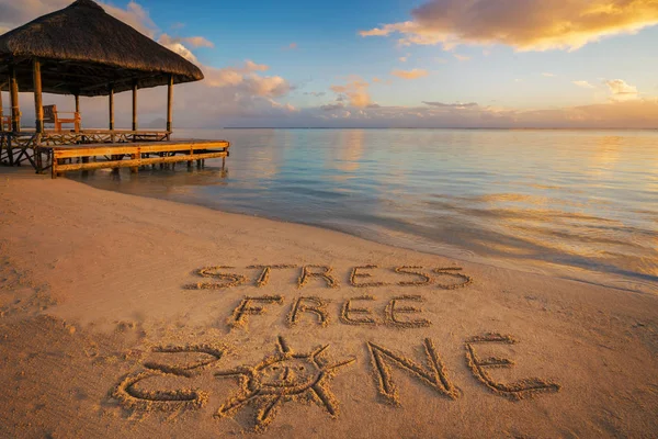 The written "Stress free zone" — Stock Photo, Image