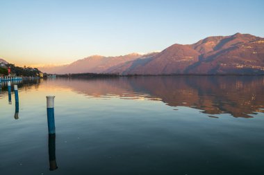 Panorama of Iseo lake at sunset