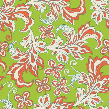 folklorik çiçekler ile Seamless Modeli