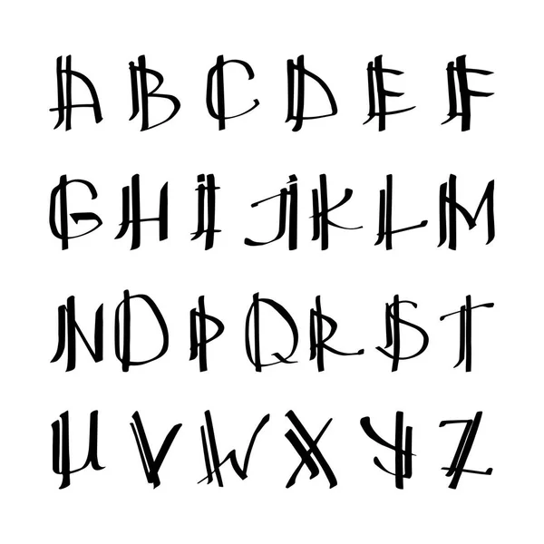 Latin alfabesindeki harflerin çizilmiş vektör el — Stok Vektör