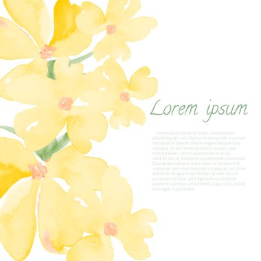 suluboya çiçek süsleme tebrik kartı