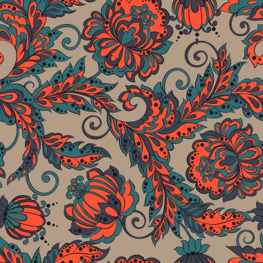 Damask Biçiminde kusursuz çiçek deseni