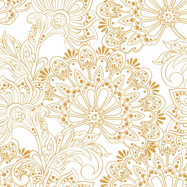 Fleurs ethniques motif vectoriel sans couture — Image vectorielle