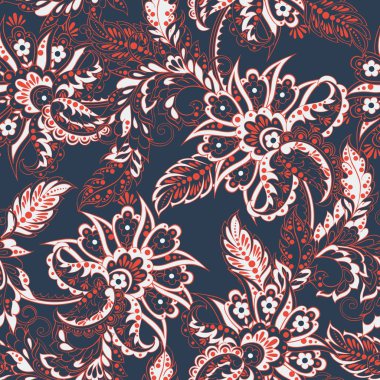 Batik stilinde çiçeksiz desen. vektör arkaplanı