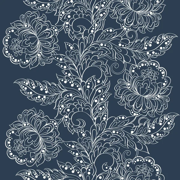 Ethnic floral seamless pattern in batik style — Stock Vector