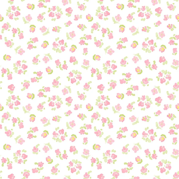 수채화 꽃 귀여운 원활한 패턴. — 스톡 벡터