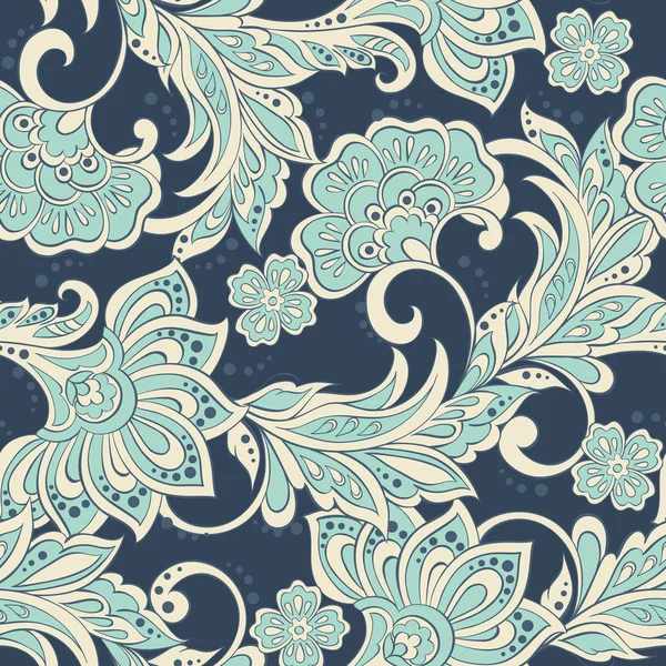 Patrón floral en estilo indio Batik — Archivo Imágenes Vectoriales