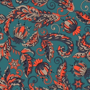 Hint batik tarzında klasik çiçeksiz desen.