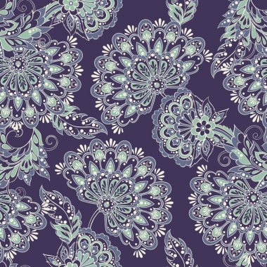 Hint tarzı çiçeklerle seamless modeli